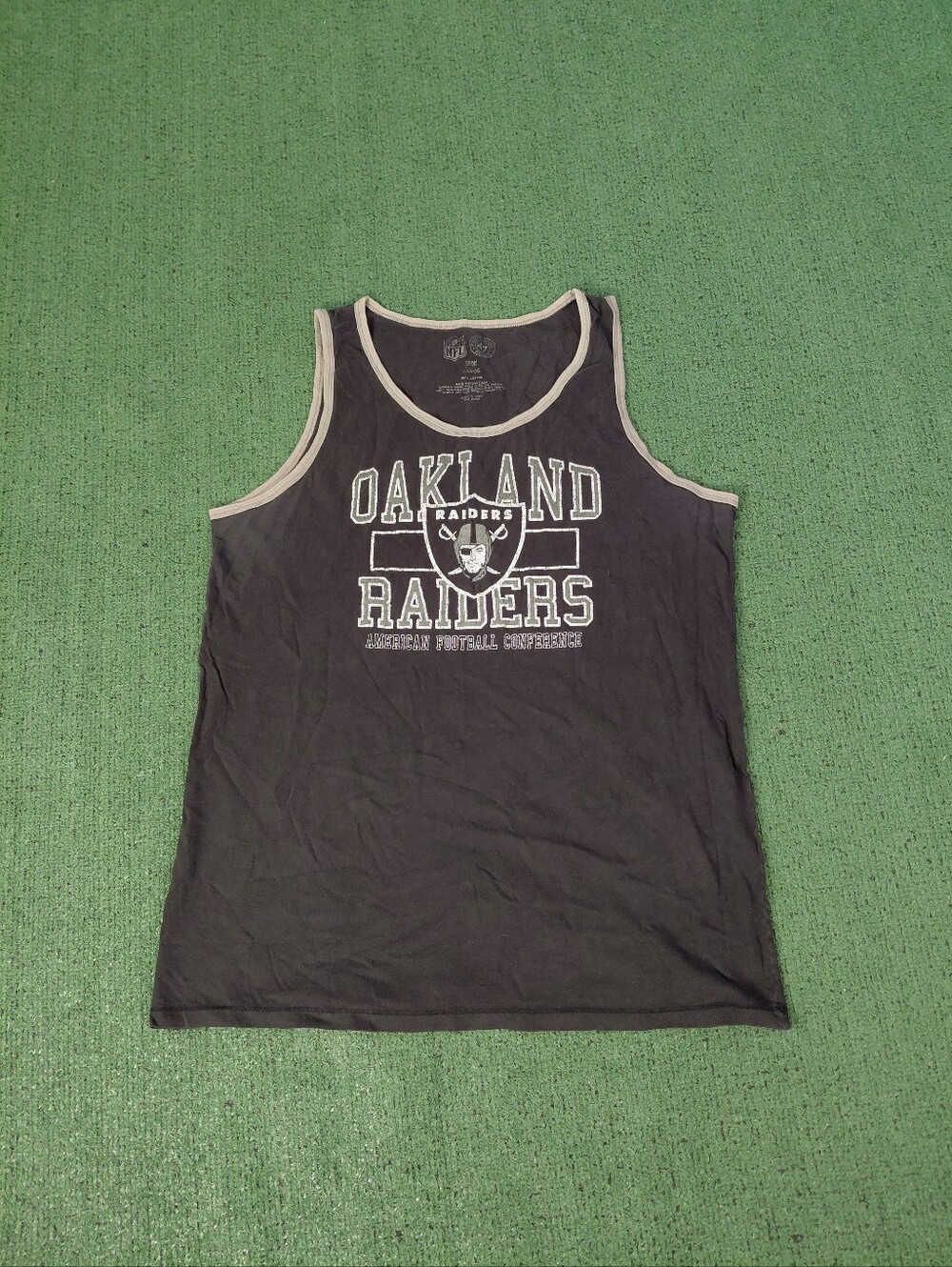 47 Brand x NFL Oakland Raiders Football Sports Retro Black Tank Top Sz Large